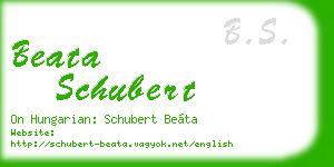 beata schubert business card